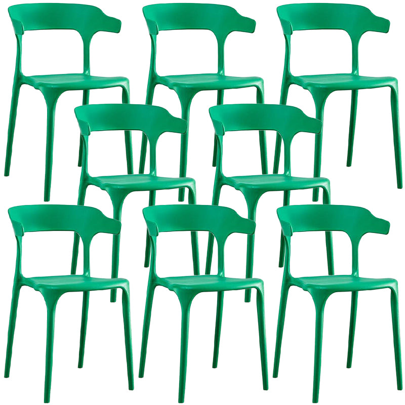 Plastic Chair Open Back Dining Side Furniture in Matte Finish