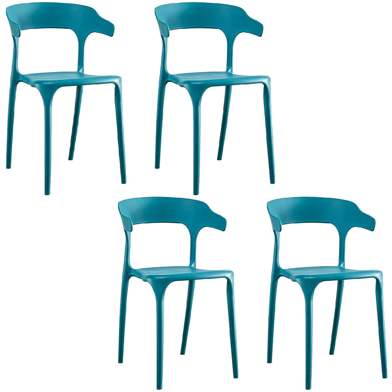 Plastic Chair Open Back Dining Side Furniture in Matte Finish