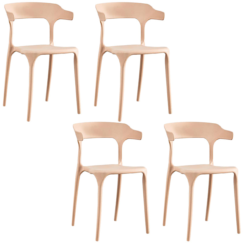 Plastic Chair Open Back Dining Side Furniture in Matte Finish