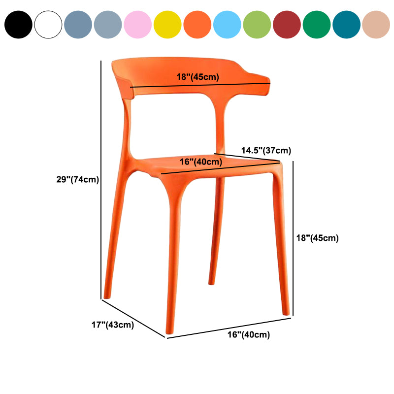 Plastic Chair Open Back Dining Side Furniture in Matte Finish