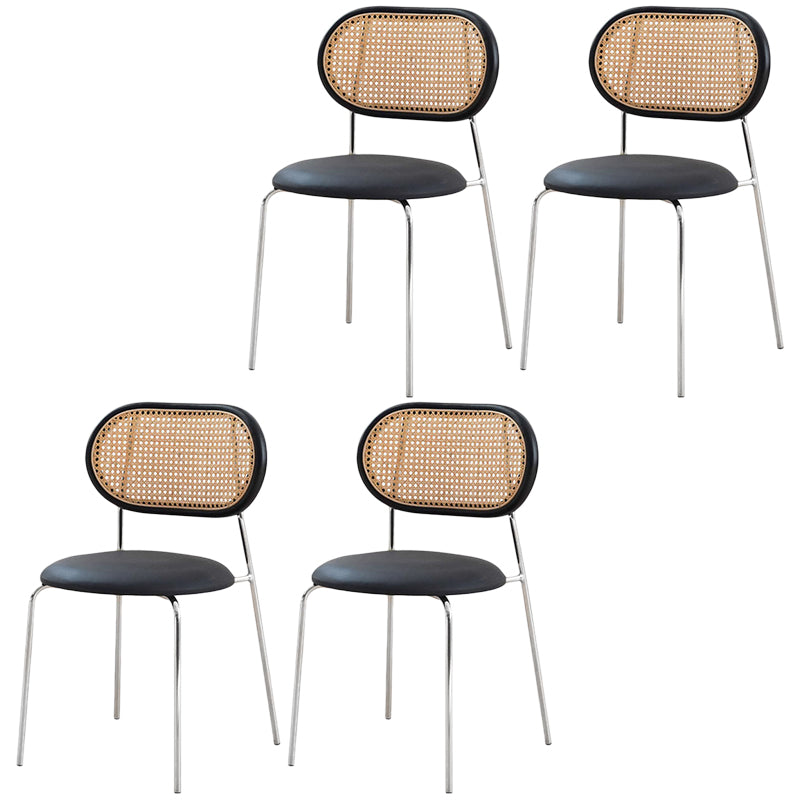 Upholstered Side Chair Contemporary Rattan Dining Chair for Dining Room