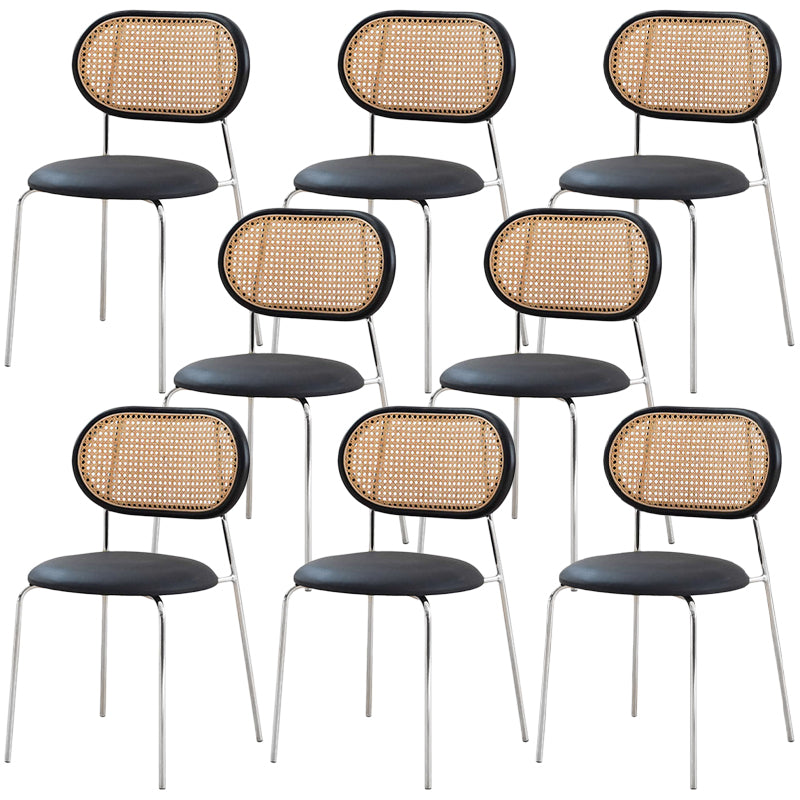 Upholstered Side Chair Contemporary Rattan Dining Chair for Dining Room