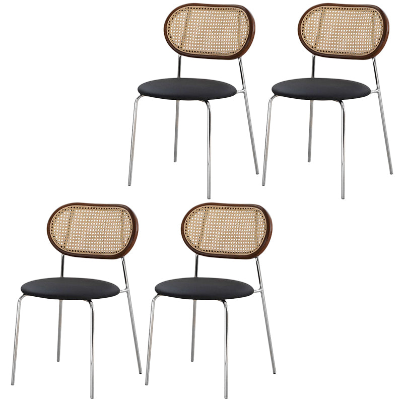 Upholstered Side Chair Contemporary Rattan Dining Chair for Dining Room