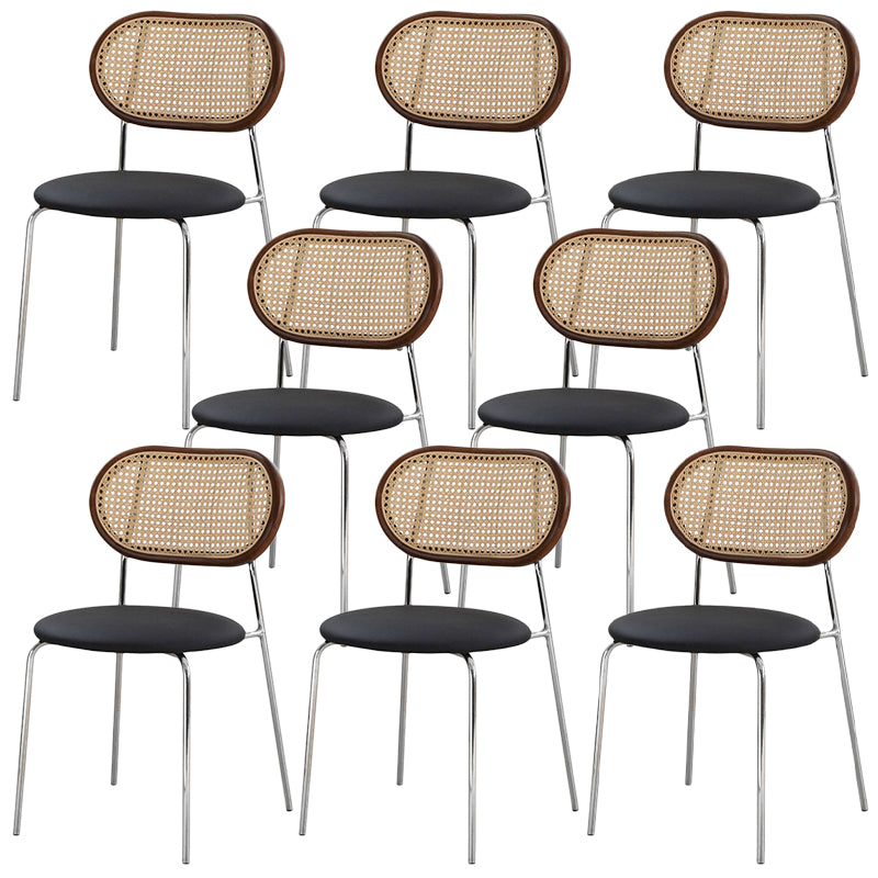 Upholstered Side Chair Contemporary Rattan Dining Chair for Dining Room