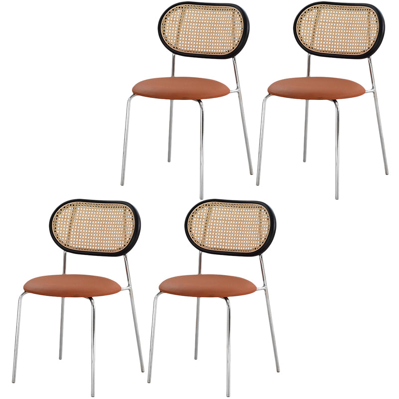 Upholstered Side Chair Contemporary Rattan Dining Chair for Dining Room