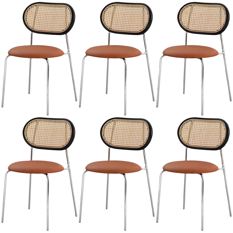 Upholstered Side Chair Contemporary Rattan Dining Chair for Dining Room