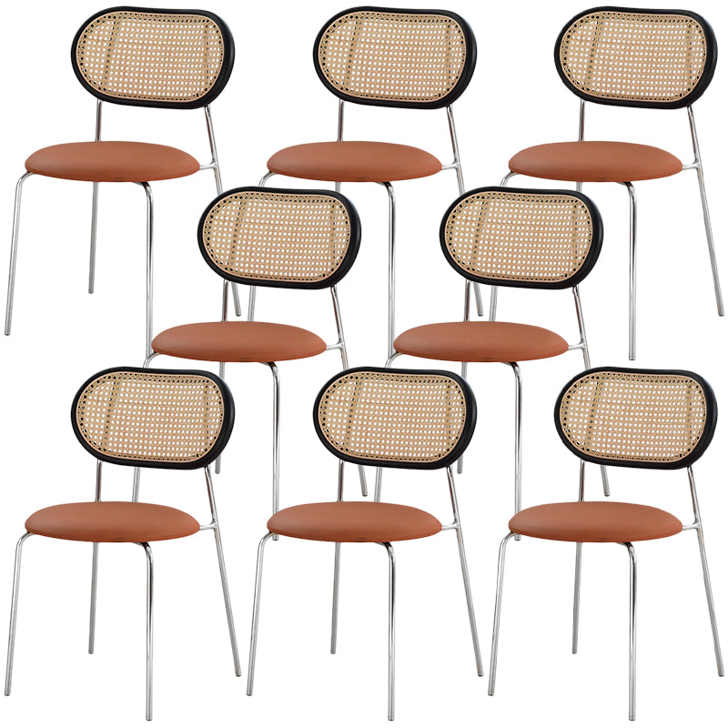 Upholstered Side Chair Contemporary Rattan Dining Chair for Dining Room