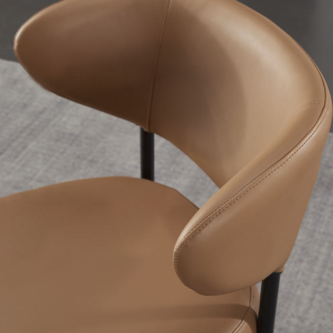 Modern PU Leather Dining Chair Upholstered Arm Chair for Kitchen