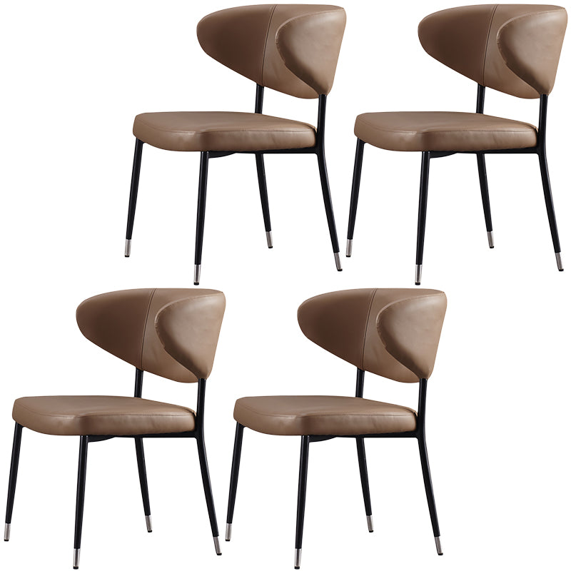 Modern PU Leather Dining Chair Upholstered Arm Chair for Kitchen