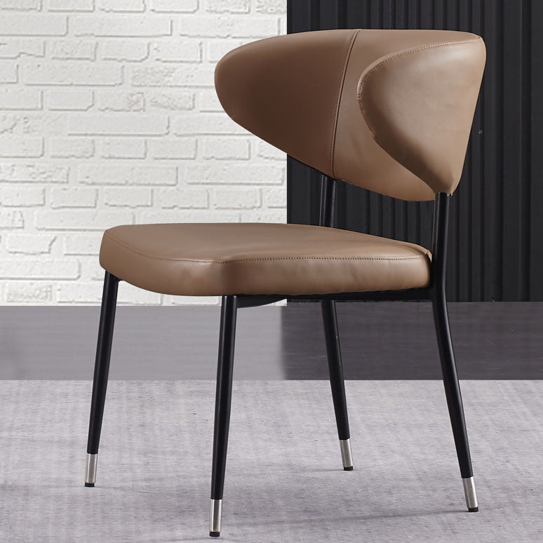 Modern PU Leather Dining Chair Upholstered Arm Chair for Kitchen