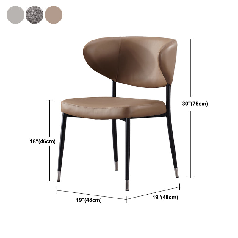 Modern PU Leather Dining Chair Upholstered Arm Chair for Kitchen