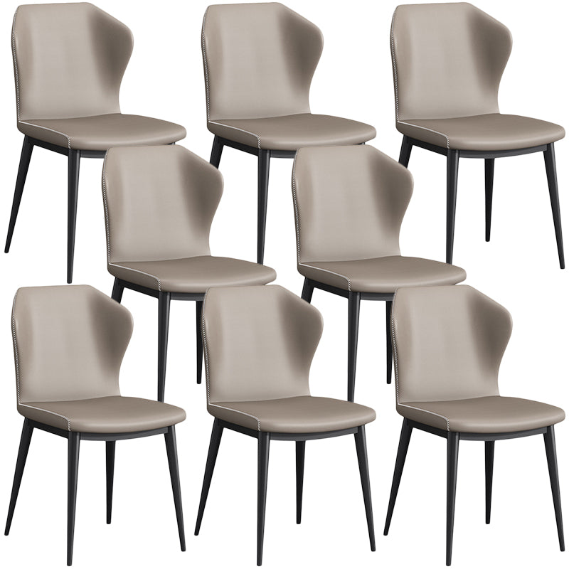 Modern Faux Leather Dining Chair Wingback Side Chair in Matte Finish in Kitchen