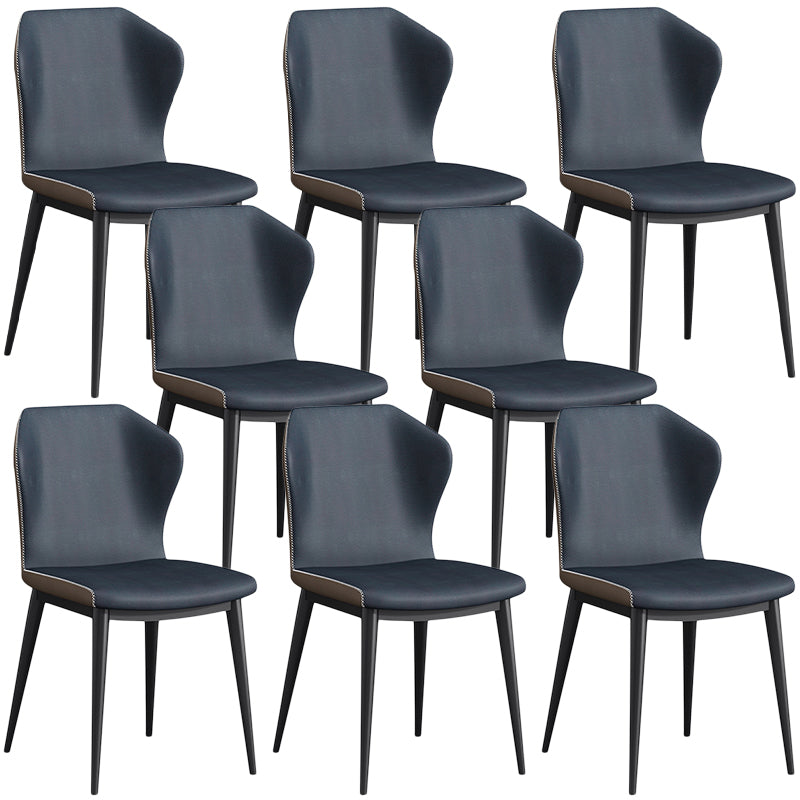 Modern Faux Leather Dining Chair Wingback Side Chair in Matte Finish in Kitchen