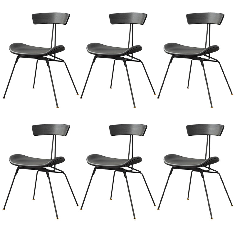 Industrial Dining Side Chair Upholstered Armless Dining Chair