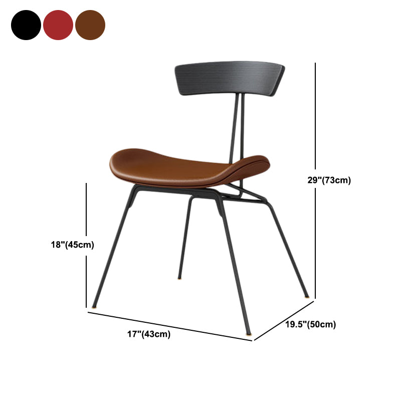 Industrial Dining Side Chair Upholstered Armless Dining Chair