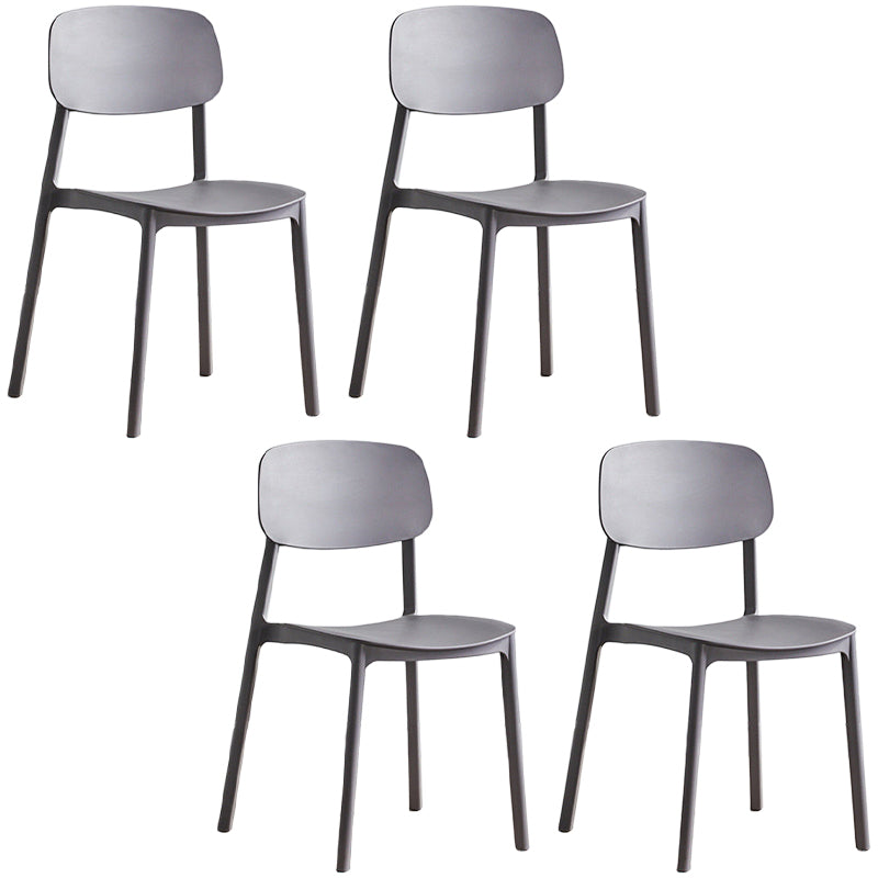 Plastic Dining Chair Open Back Dining Side Furniture in Matte Finish for Home