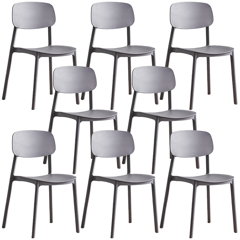 Plastic Dining Chair Open Back Dining Side Furniture in Matte Finish for Home