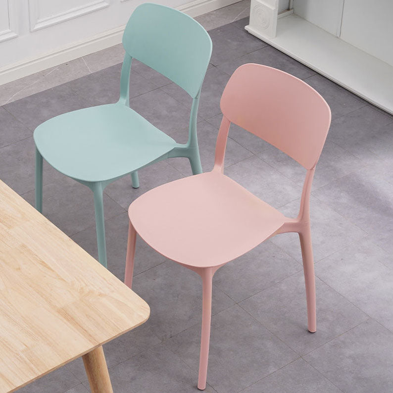 Plastic Dining Chair Open Back Dining Side Furniture in Matte Finish for Home