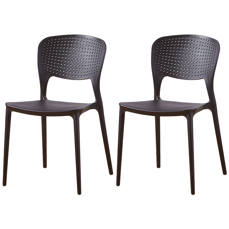 Modern Plastic Dining Chair Open Back Dining Side Furniture in Matte Finish for Indoor