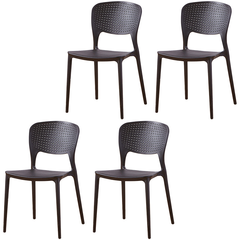 Modern Plastic Dining Chair Open Back Dining Side Furniture in Matte Finish for Indoor