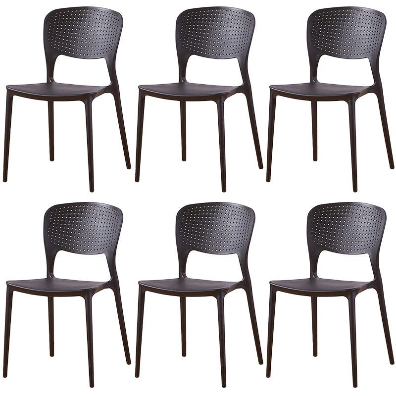 Modern Plastic Dining Chair Open Back Dining Side Furniture in Matte Finish for Indoor