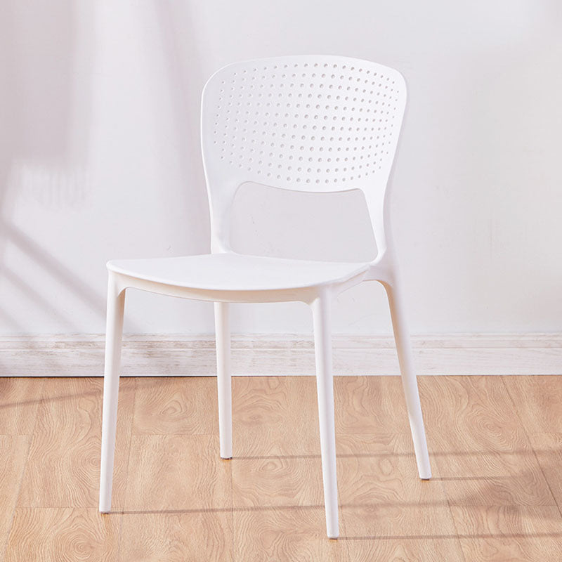 Modern Plastic Dining Chair Open Back Dining Side Furniture in Matte Finish for Indoor