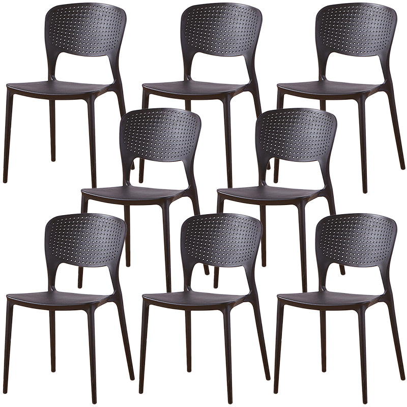 Modern Plastic Dining Chair Open Back Dining Side Furniture in Matte Finish for Indoor