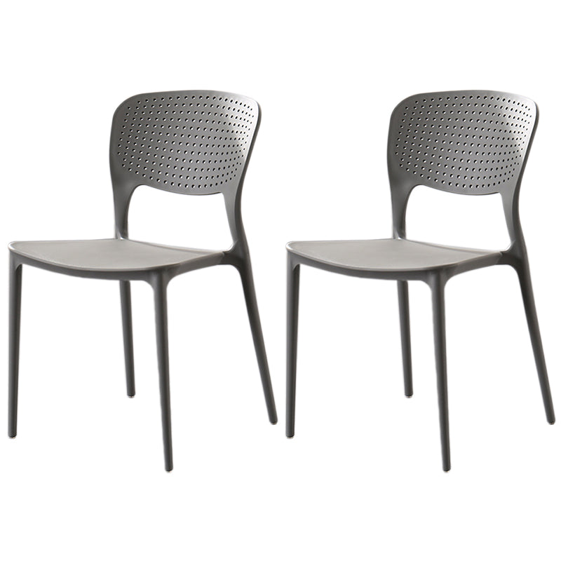 Modern Plastic Dining Chair Open Back Dining Side Furniture in Matte Finish for Indoor