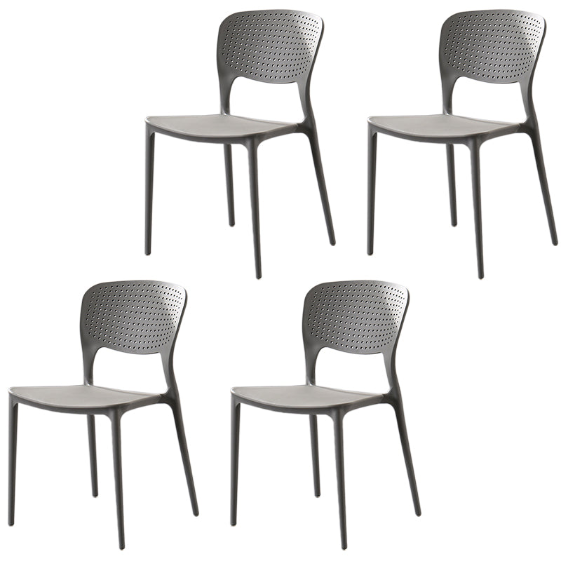 Modern Plastic Dining Chair Open Back Dining Side Furniture in Matte Finish for Indoor