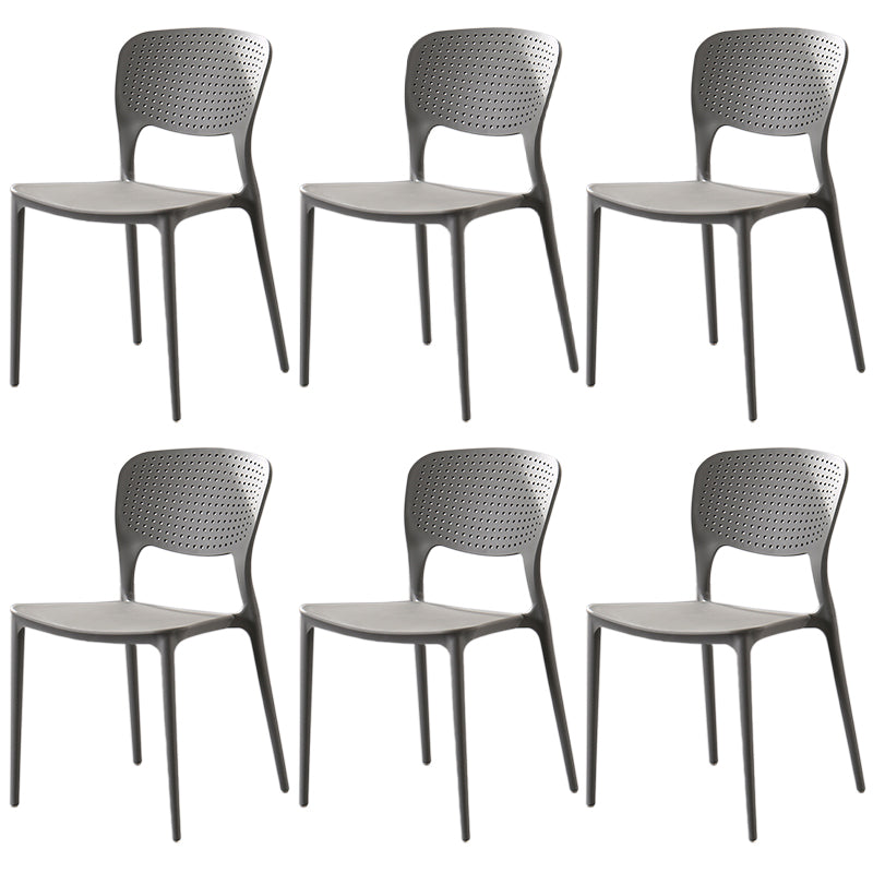 Modern Plastic Dining Chair Open Back Dining Side Furniture in Matte Finish for Indoor