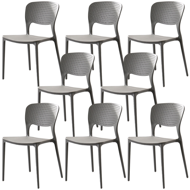 Modern Plastic Dining Chair Open Back Dining Side Furniture in Matte Finish for Indoor