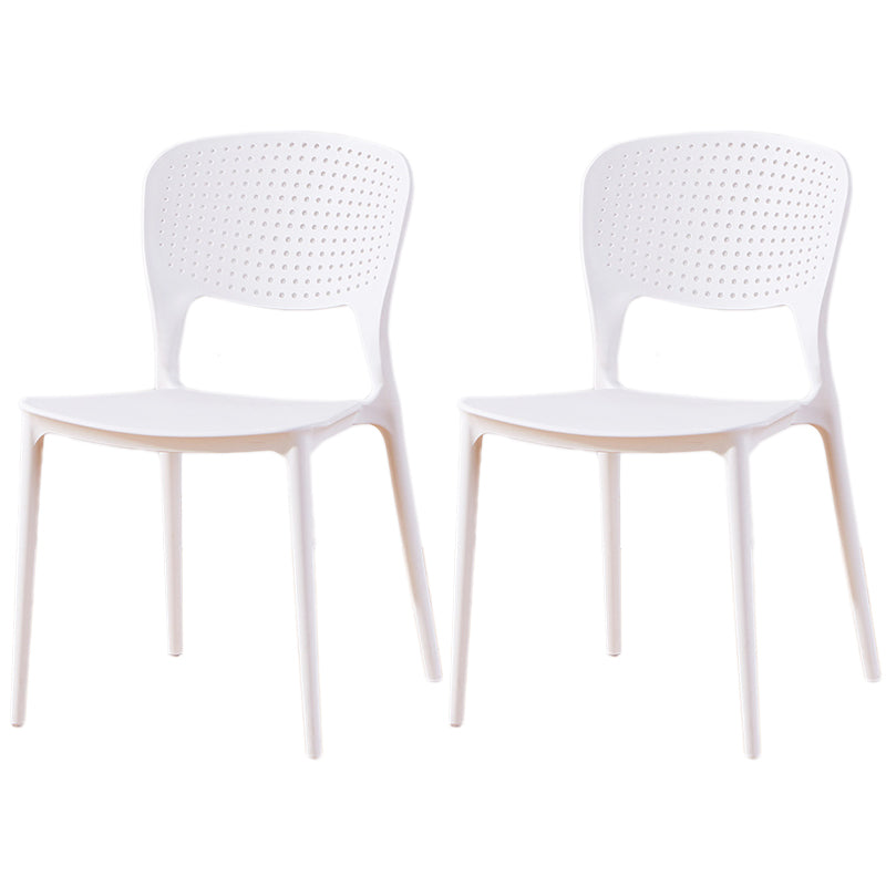 Modern Plastic Dining Chair Open Back Dining Side Furniture in Matte Finish for Indoor