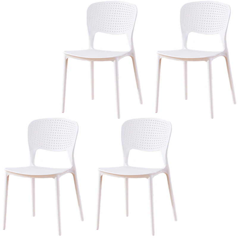 Modern Plastic Dining Chair Open Back Dining Side Furniture in Matte Finish for Indoor