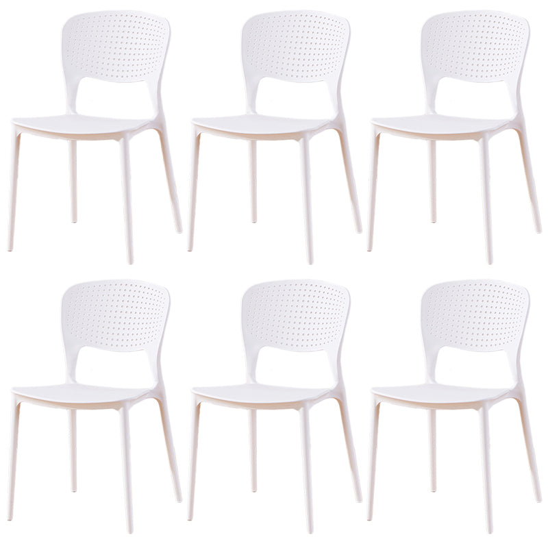 Modern Plastic Dining Chair Open Back Dining Side Furniture in Matte Finish for Indoor