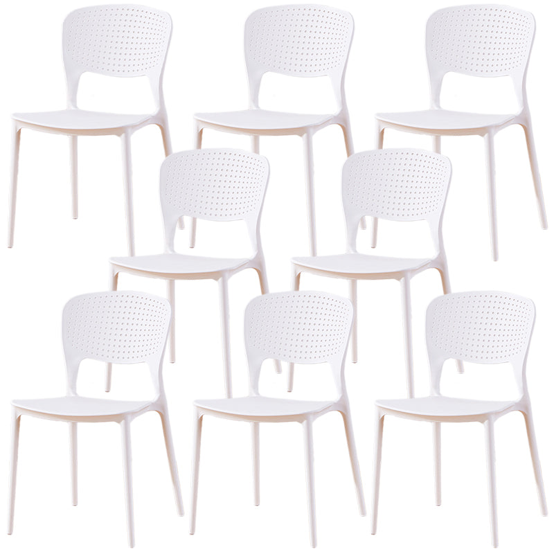 Modern Plastic Dining Chair Open Back Dining Side Furniture in Matte Finish for Indoor