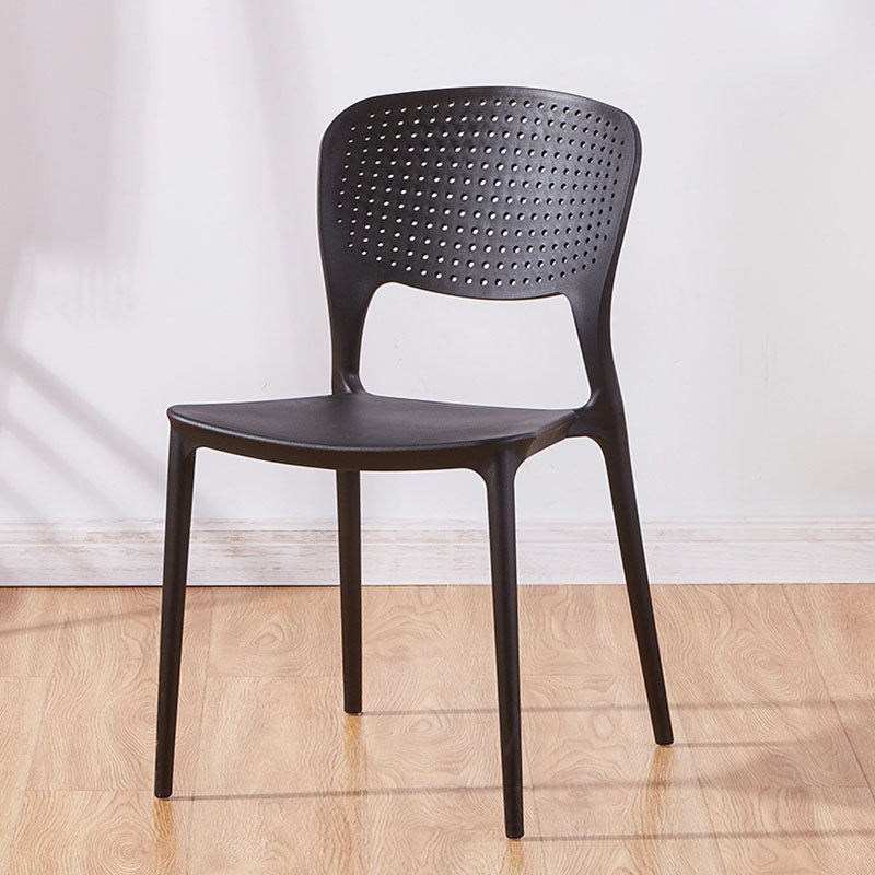 Modern Plastic Dining Chair Open Back Dining Side Furniture in Matte Finish for Indoor