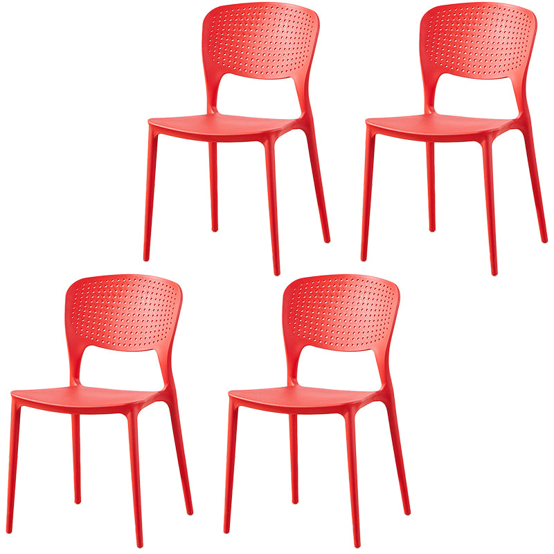 Modern Plastic Dining Chair Open Back Dining Side Furniture in Matte Finish for Indoor