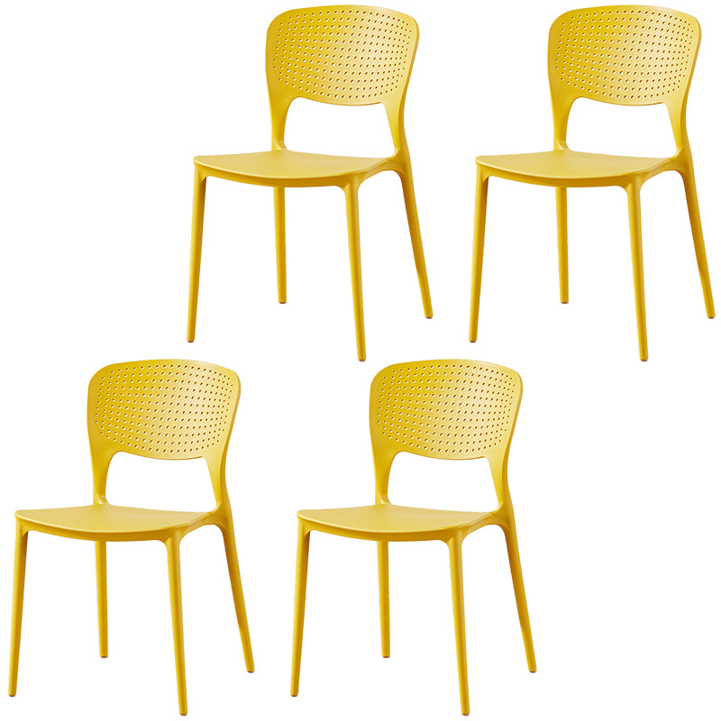 Modern Plastic Dining Chair Open Back Dining Side Furniture in Matte Finish for Indoor