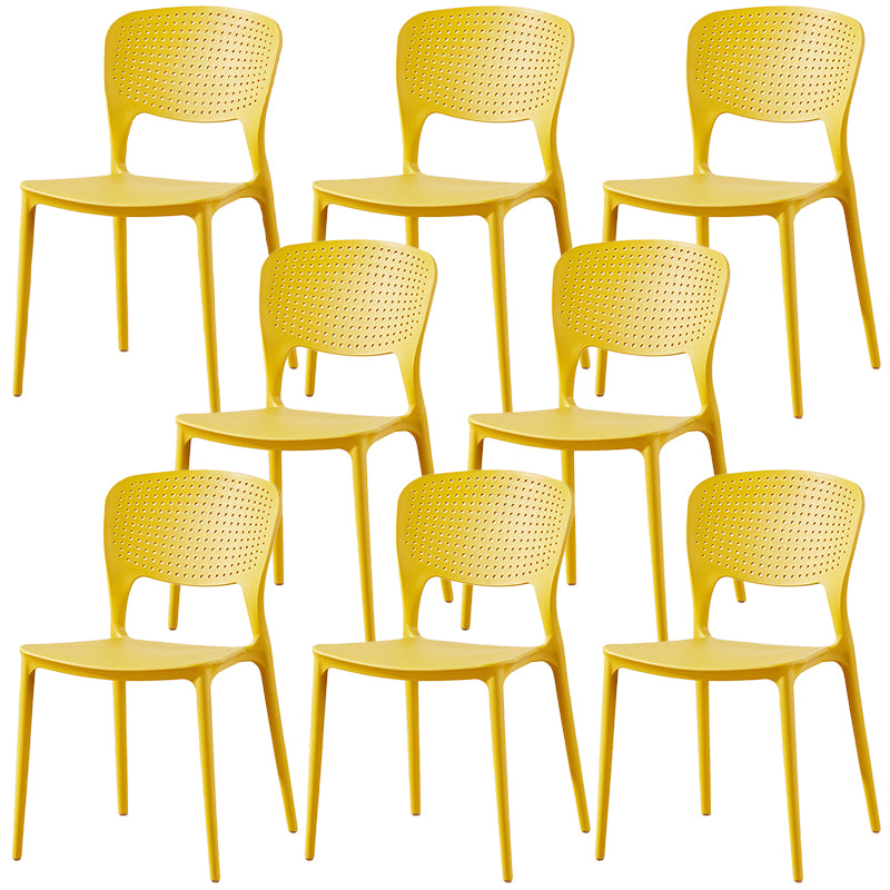 Modern Plastic Dining Chair Open Back Dining Side Furniture in Matte Finish for Indoor