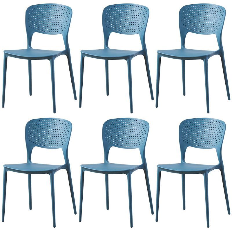 Modern Plastic Dining Chair Open Back Dining Side Furniture in Matte Finish for Indoor