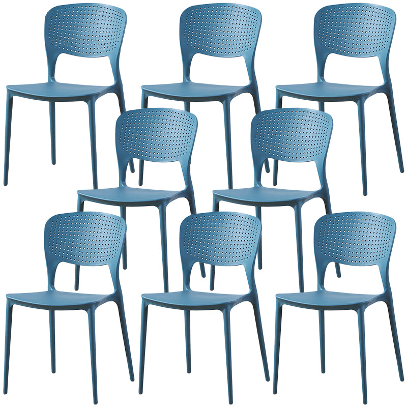 Modern Plastic Dining Chair Open Back Dining Side Furniture in Matte Finish for Indoor