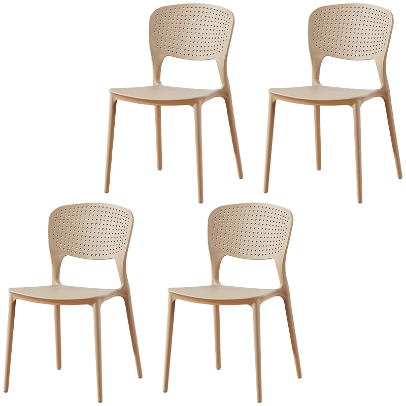 Modern Plastic Dining Chair Open Back Dining Side Furniture in Matte Finish for Indoor