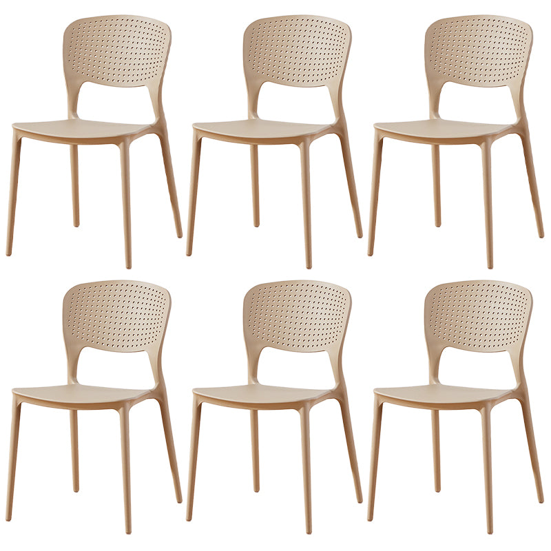 Modern Plastic Dining Chair Open Back Dining Side Furniture in Matte Finish for Indoor