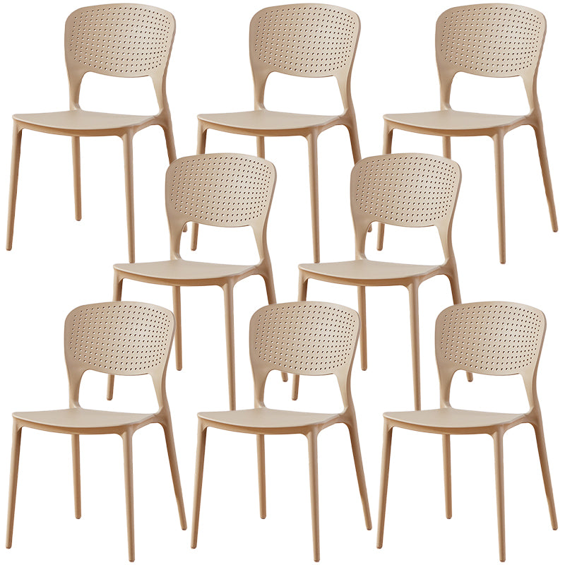 Modern Plastic Dining Chair Open Back Dining Side Furniture in Matte Finish for Indoor