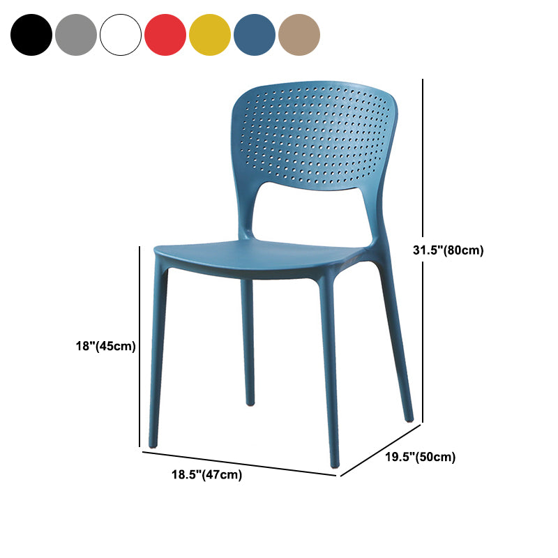 Modern Plastic Dining Chair Open Back Dining Side Furniture in Matte Finish for Indoor