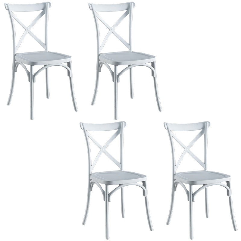 Contemporary Plastic Chair Cross Back Side Chair in Matte Finish for Home