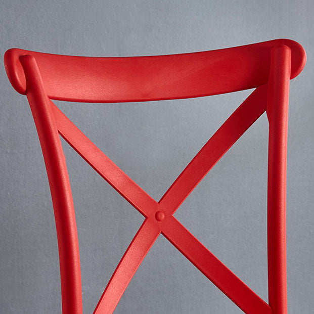 Contemporary Plastic Chair Cross Back Side Chair in Matte Finish for Home