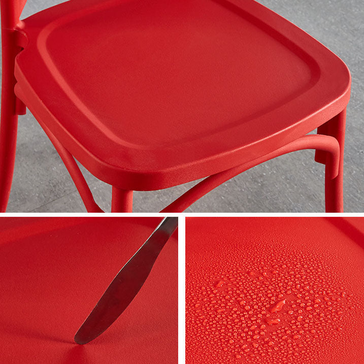 Contemporary Plastic Chair Cross Back Side Chair in Matte Finish for Home