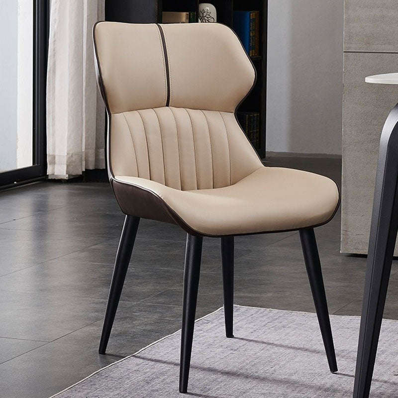 PU Leather Upholstered Dining Chair Contemporary Wingback Side Chair