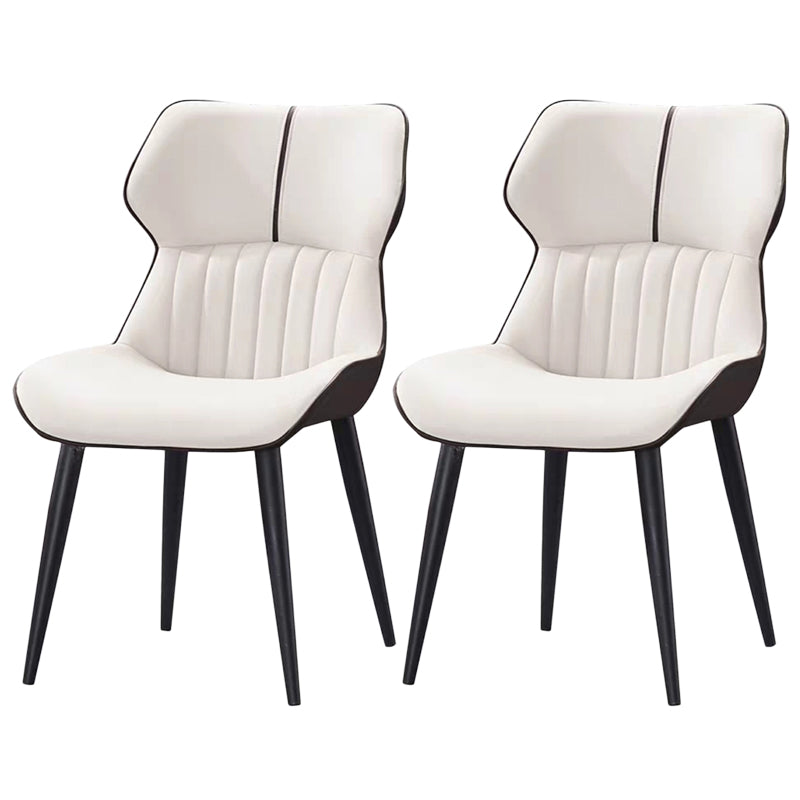 PU Leather Upholstered Dining Chair Contemporary Wingback Side Chair